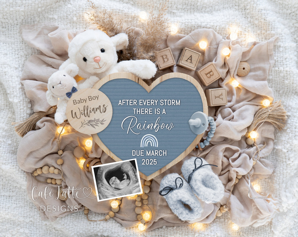 Rainbow Boy gender reveal pregnancy announcement digital, Rainbow Baby, Rainbow boy gender reveal announcement to husband, Its a boy template, Rainbow Gender reveal grandparents, Rainbow Pregnancy reveal, Rainbow Gender reveal gift, Boy lamb pampas heart board blue