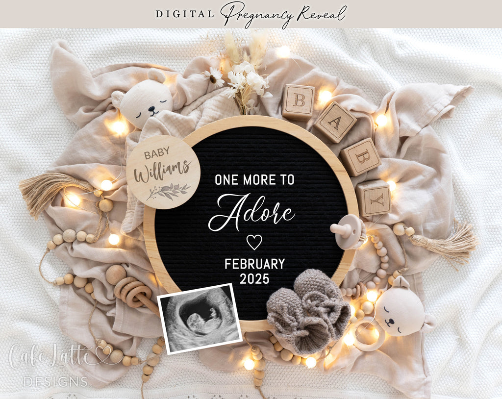 Neutral pregnancy announcement digital, Pregnancy announcement to husband, Boho pregnancy announcement template, Pregnancy announcement grandparents, Pregnancy reveal, Baby announcement digital, Neutral baby bears, One more to adore, 2 3 4