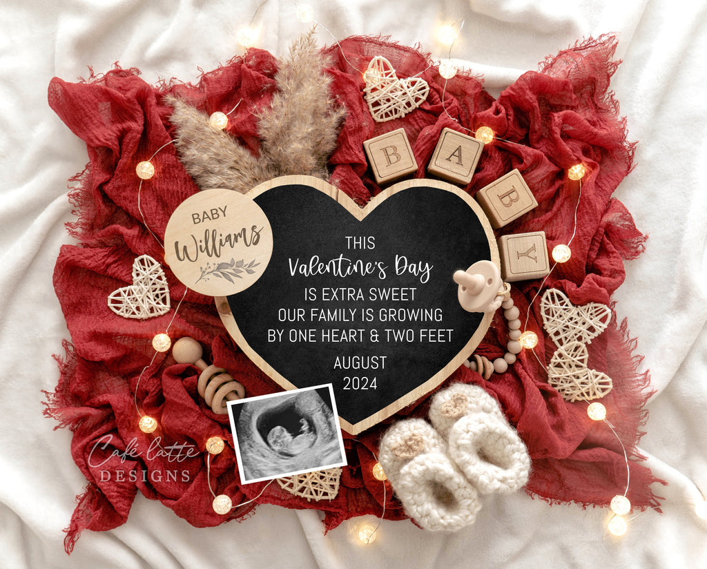 Valentines Day pregnancy announcement digital reveal for social media, Valentines digital baby announcement, heart chalkboard and pampas, Boho gender neutral announcement February, Saint-Valentine Baby announcement, Digital Baby Announcement, Baby