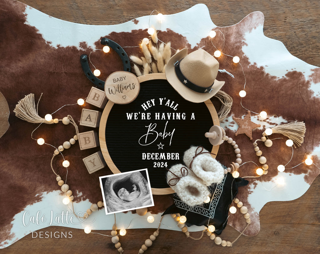 Western pregnancy announcement digital, Pregnancy announcement to husband, Boho pregnancy announcement template, Pregnancy announcement grandparents, Pregnancy reveal, Baby announcement digital, country baby announcement, Hey Yall Were Having a Baby