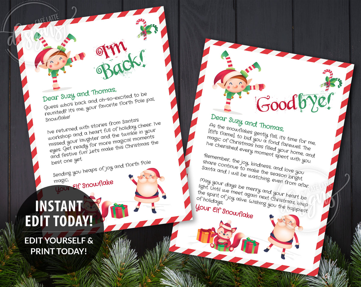 Elf Letters Editable Printable Template For Kids At Christmas – Café ...