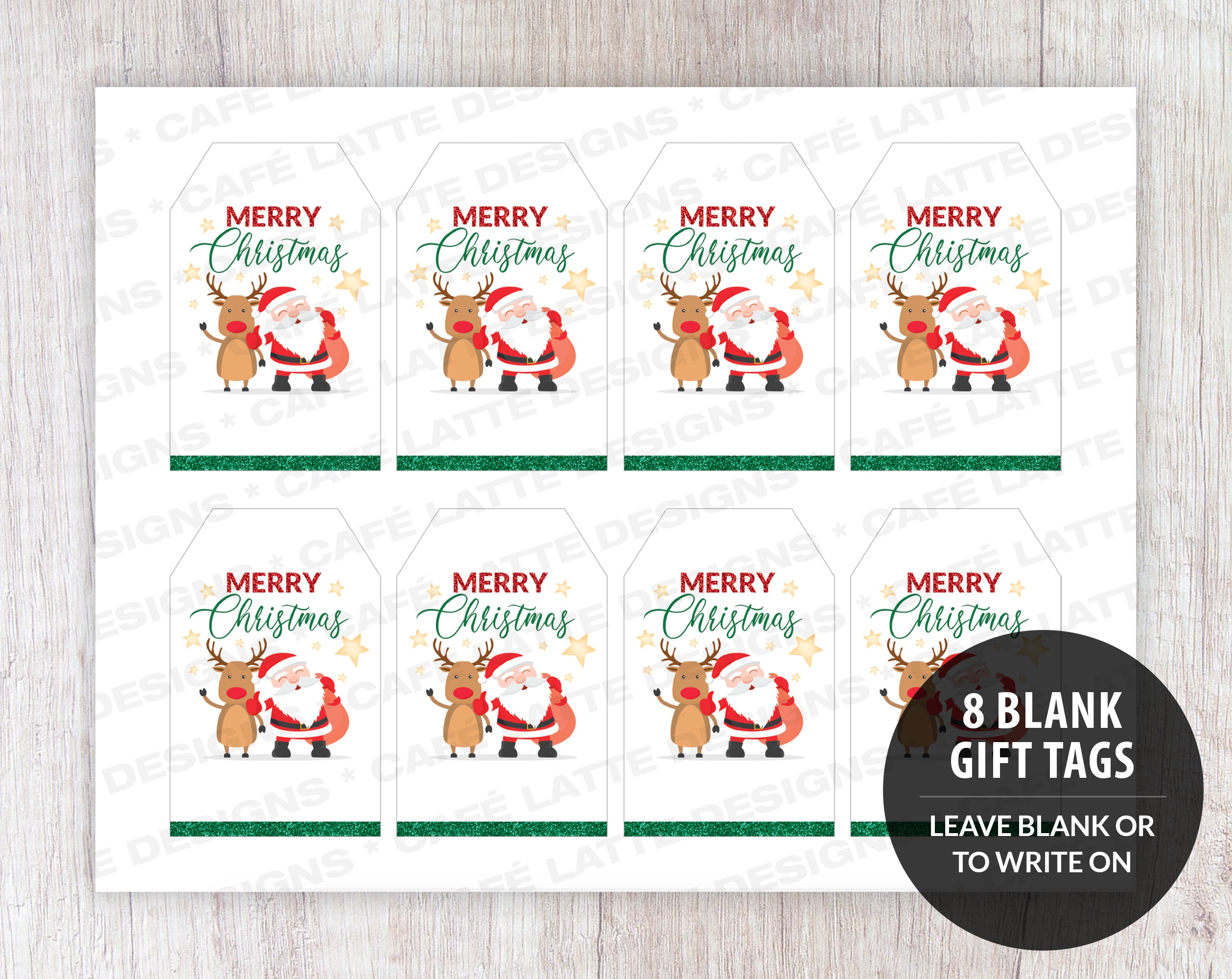 Editable Christmas Gift Tags, Personalized Holiday Tags, Rustic Gift L